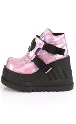 Buy 😉 Demonia STOMP-15 Pink Holographic Platform 👟 Sneakers 🔔 -gothic-alternative-shoes Shop STOMP 15 Pink Holographic Platform Sneakers Demonia 3 650x