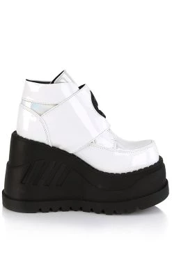 Coupon ❤️ Demonia STOMP-15 White Holographic Platform 👟 Sneakers 🎉 -gothic-alternative-shoes Shop STOMP 15 White Holographic Platform Sneakers Demonia 5 650x
