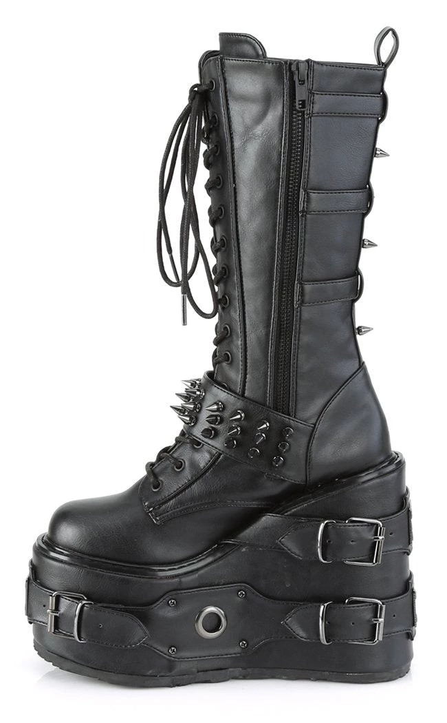 New π Demonia SWING-327 Black Vegan Leather Platform Knee High π₯Ύ Boots π 3 New π Demonia SWING-327 Black Vegan Leather Platform Knee High π₯Ύ Boots π - Image 3