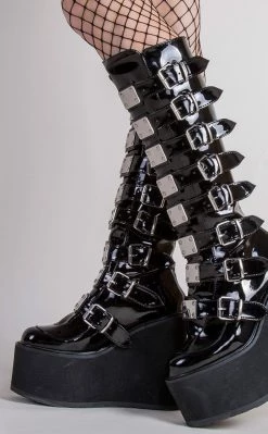 gothic-alternative-shoes Shop -gothic-alternative-shoes Shop SWING 815 Black Patent Trinity Platform Knee High Boots Demonia 2 650x