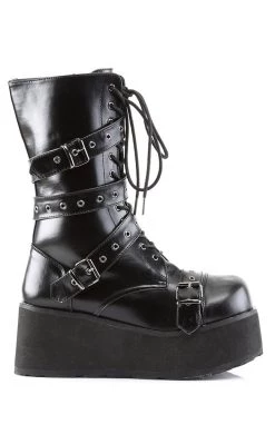 Best reviews of 👍 Demonia TRASHVILLE-205 Black Vegan Leather Platform 🥾 Boots 🛒 -gothic-alternative-shoes Shop TRASHVILLE 205 Black Vegan Leather Platform Boots Demonia 5 650x