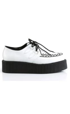 Best reviews of 🥰 Demonia V-CREEPER-502 White Vegan Leather Creepers 🛒 -gothic-alternative-shoes Shop V CREEPER 502 White Vegan Leather Creepers Demonia 5 650x