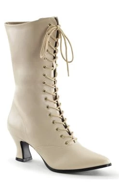 Budget 🛒 Funtasma VICTORIAN-120 Cream Pu 🥾 Boots ✨