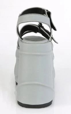Budget 😍 Demonia WAVE-13 Grey Reflective Platform 🩴 Sandals 🎁 -gothic-alternative-shoes Shop WAVE 13 Grey Reflective Platform Sandals Demonia 4 650x